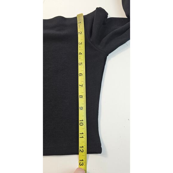 NWT Commense XS / S black long sleeve STRETCH crop top sexy minimalist bodycon - Picture 5 of 6